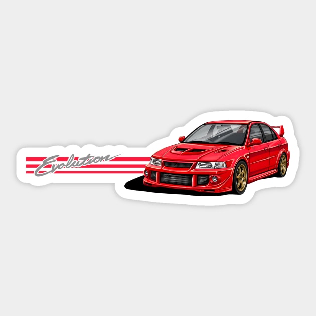 Mitsubishi Lancer evolution JDM car Sticker by monsalveautos